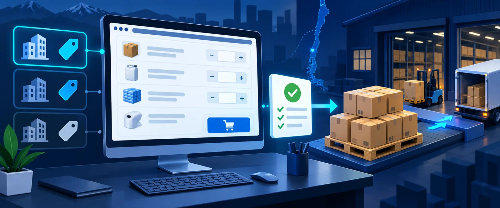 Portal ecommerce B2B con precios por cuenta, pedido mayorista y despacho desde bodega